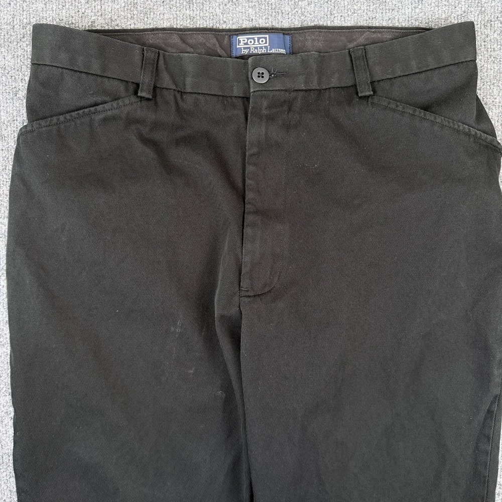 Vintage Polo Ralph Lauren Pants Mens 34x34 Black Twill Chino Workwear 90s